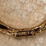 Monet Designer Signed Beautiful Vintage Circle Brooch Rope Look Design Gold Tone Photo 3