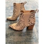 Steve Madden Cream Brown Snake Print Knoxi Pointed Toe Booties Size 8.5 Photo 2