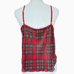 Tryst  Red Green and Black Plaid Bow Cami‎ Sz M Photo 3