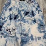 Boohoo NEW women's size 0 white/blue tie-dye jogger sweatpants MSRP $80 Photo 3