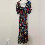 RIXO for target bright colorful floral off the shoulder maxi dress 24W/26W plus Blue Photo 1