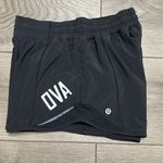 Lululemon  Hotty Hot Short 4" Black  Running Shorts OVA‎ Logo Size 4 Tall Photo 3