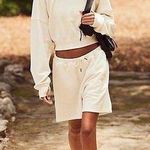 Free People Run It Back Set Ivory NWOT Small Oversized Top XL Bottom Photo 0