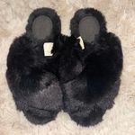 Stars Above  black fuzzy slippers Photo 0