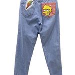 ZARA Handpainted Simpsons High Waist Mom Jeans 4 Photo 0