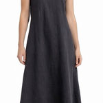 Magaschoni  Sleeveless Midi Dress 100% Linen A-Line Size Medium Lagenlook Coastal Photo 0