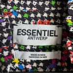 Essentiel Antwerp Wabie Ruffle Collar Shirt in Black White Multi Print Size 10 Photo 4