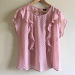 Torrid Swiss Dot Ruffle Front Chiffon Blouse Top Photo 1