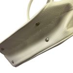 Hoxis White Pebbled Office Lady Handbag Tote Purse 13 x 9.5 x 4.5 inches Photo 3