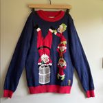 Tipsy Elves  Festive Blue and Red Sweater 100% Acrylic Size S Photo 0