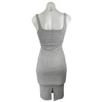 ZARA Trafaluc Gray Sleeveless Square Neck Slit Bodycon Midi Tank Dress Size S Photo 2