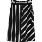 Maje  Jakila Midi Skirt Black White Stripe 40 (L) Photo 8