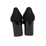 NYDJ Elysia Black Canvas Block Heel Point Toe Pumps Size 9.5 Photo 2