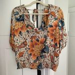 Farm Rio NWT  Bambina Floral Square Neck Elastic Back Tie Top Photo 2