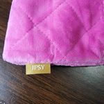 Ipsy Pink Quilted Velvet Pouch Zippered Cosmetic Bag Toiletries Makeup Bag Photo 6