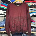 Bonjour Red And Black Grandpa Knitted Geometric Pattern Sweater Photo 0