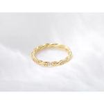 Boutique NEW 14k Gold Plated‎ S925 Simulated Diamond Twist Eternity Band Ring, Size 4 Photo 7