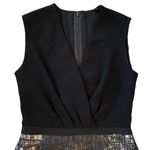 Giambattista Valli Black Surplice Crocodile Print Sleeveless Shift Dress Photo 7