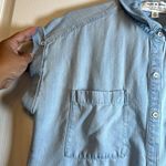 Cloth & Stone  Anthropologie Denim Indigo Blue Button Down Boxy Shirt #1927 Photo 2