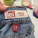 LEI Denim Jean Shorts with Crochet Lace Trim Size 13 Blue Photo 5