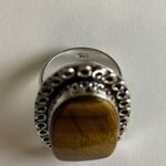 TIGER’S Eye Genuine Stone 925 Sterling Silver Ring Brown Size 6 Photo 5