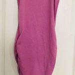 Antistar Women's Midi Dress Sleeveless Ruched Side Ribbed Crew Neck Pink Medium Photo 0