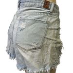 Gogo Jeans High Rise Light Wash Distressed Ripped Blue Jean Shorts 33 Juniors 17 Photo 1