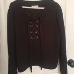 Woven Heart Tie up sweater Photo 0