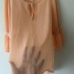 Ambiance Apparel Women's Sheer See Through Blouse Sz L Short Sleeve Lightweigt Size L Photo 2