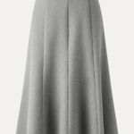 OGL FuzzLuxe High Waisted Umbrella Hem Midi Skirt Heathered Gray L Large New Photo 0