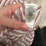 Maurice's Maurice’s Women’s Lightweight Button Down Shirt Mauve White Stripe Size L NWT Photo 4