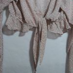 Princess Polly Princess Poly Neima Top Blush Pink Floral Crop Tie Front Size 6 Photo 4