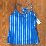 Raisin's  Shore Thing Macrame-Back Tankini Swim Top White Blue‎ Juniors M NWT Photo 7