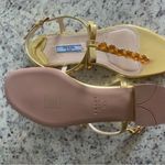 Prada Gold Sandals + Swarovski Crystals, NEW Photo 2