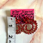 Betsey Johnson red rhinestone swirl post earrings Photo 3