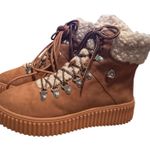 LISA VICKY Tireless V Lace Up Suede Sherpa Booties, Size US Womens 11 New in Box Photo 4