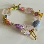 Colorful Beaded Bracelet with Gold Accents Pink Photo 0