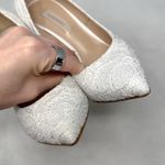 Casadei NEW  Blade Heel Glittery Lace Pointed Toe Pumps White Wedding Bridal 35.5 Photo 5
