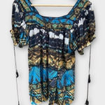 ECI  Blouse with Ruffled Drawstring Sleeves size 4 Blouse boho Photo 0