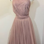 ASOS PREMIUM Tulle One Shoulder Maxi Dress In Mink 10 Photo 0