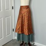 Vintage Reversible Sari Layered Wrap Maxi Skirt Bohemian Multicolor Fabrics OS Size undefined Photo 7