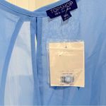 Topshop  Women’s Baby Blue Sheer Twist Front Blouse Sz 4 Photo 5