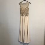 Bicici & Coty Beige Embellished Beaded Prom/Evening/Formal Gown Dress Photo 4
