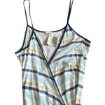 Anthropologie Eze Sur Mer Stripe Print Wrap Dress Spaghetti Strap Cotton Stretch Medium NWT Photo 1