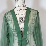 Colleen Lopez Sheer Green Kimono Jacket Lightweight Cover Up Size 2X Plus Photo 1