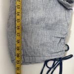 Rafaella  Linen Pants Womens Size 14 Blue Striped Ruched Capris Nautical Beach Photo 7