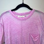 We The Free  Burn Out T-Shirt Pink Pocket Crew Neck Distressed Lightweight  Sz XS Photo 1