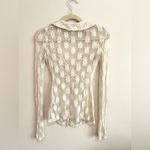 Free People  Flower Fields Sheer Mesh Button-Front Shirt Cream Size XS Photo 5