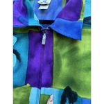 Vintage 90s Sport Savvy women Windbreaker Jacket Full Zip Floral Medium Purple Blue Photo 4