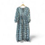 Daughters of India Kyra Maxi Dress in Ocean Blue Boho Prairie Size Medium Photo 4